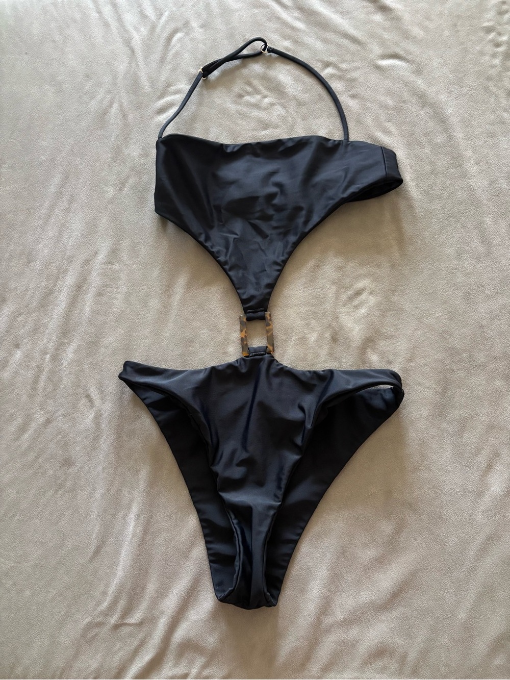 Revolve Lovewave Cutout One Piece Swimsuit Tortoiseshell Minimalist Resortwear